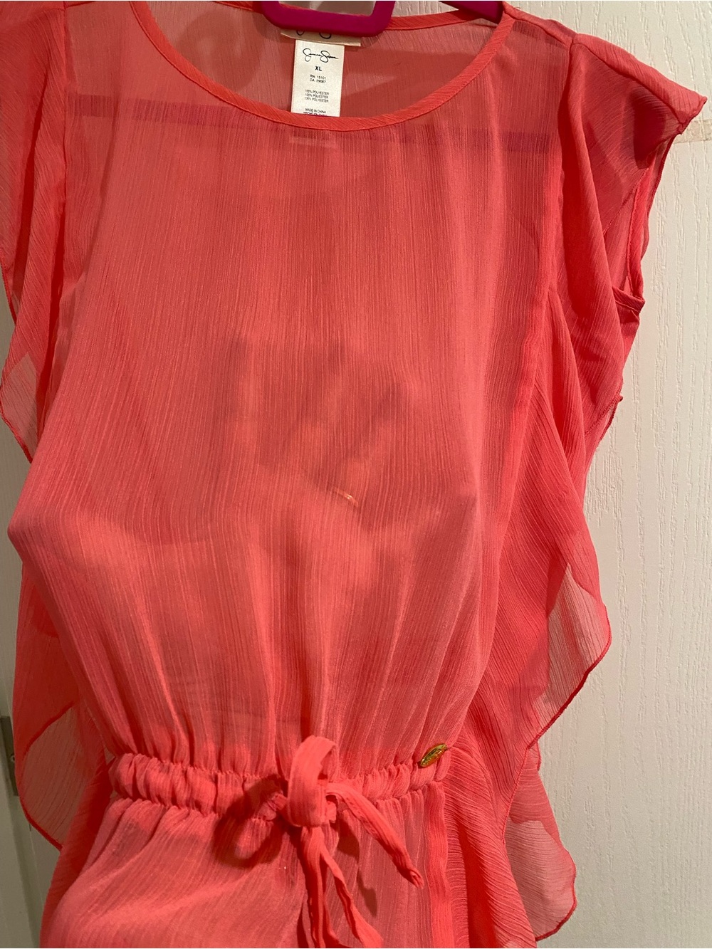 Jessica Simpson Coral Ruffle Drawstring Tunic - Picture 6 of 7